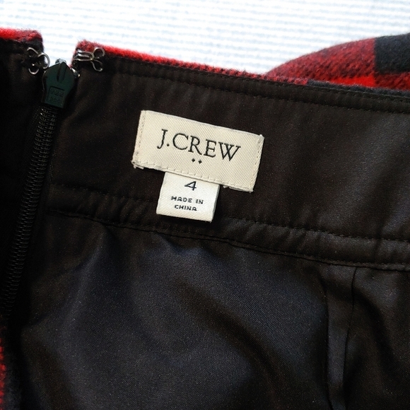 J. Crew Check Skirt Size 4, Red/Black - Picture 6 of 10